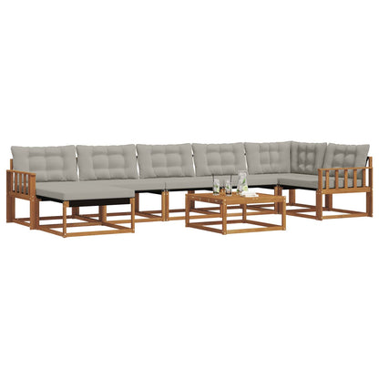Set di divani da esterno 8 pcs Grigio Naturale e Chiaro | homemem39