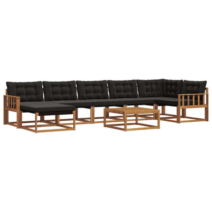 Set di divani da esterno con cuscino 22 pcs Naturale e Nero | homemem39