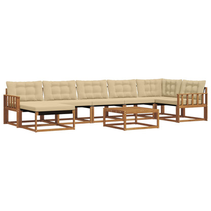 Set di divani da esterno con cuscino 22 pcs Naturale e Beige | homemem39