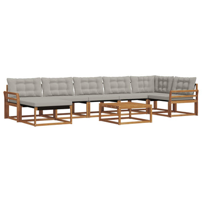 Set di divani da esterno 8 pcs Grigio Naturale e Chiaro | homemem39