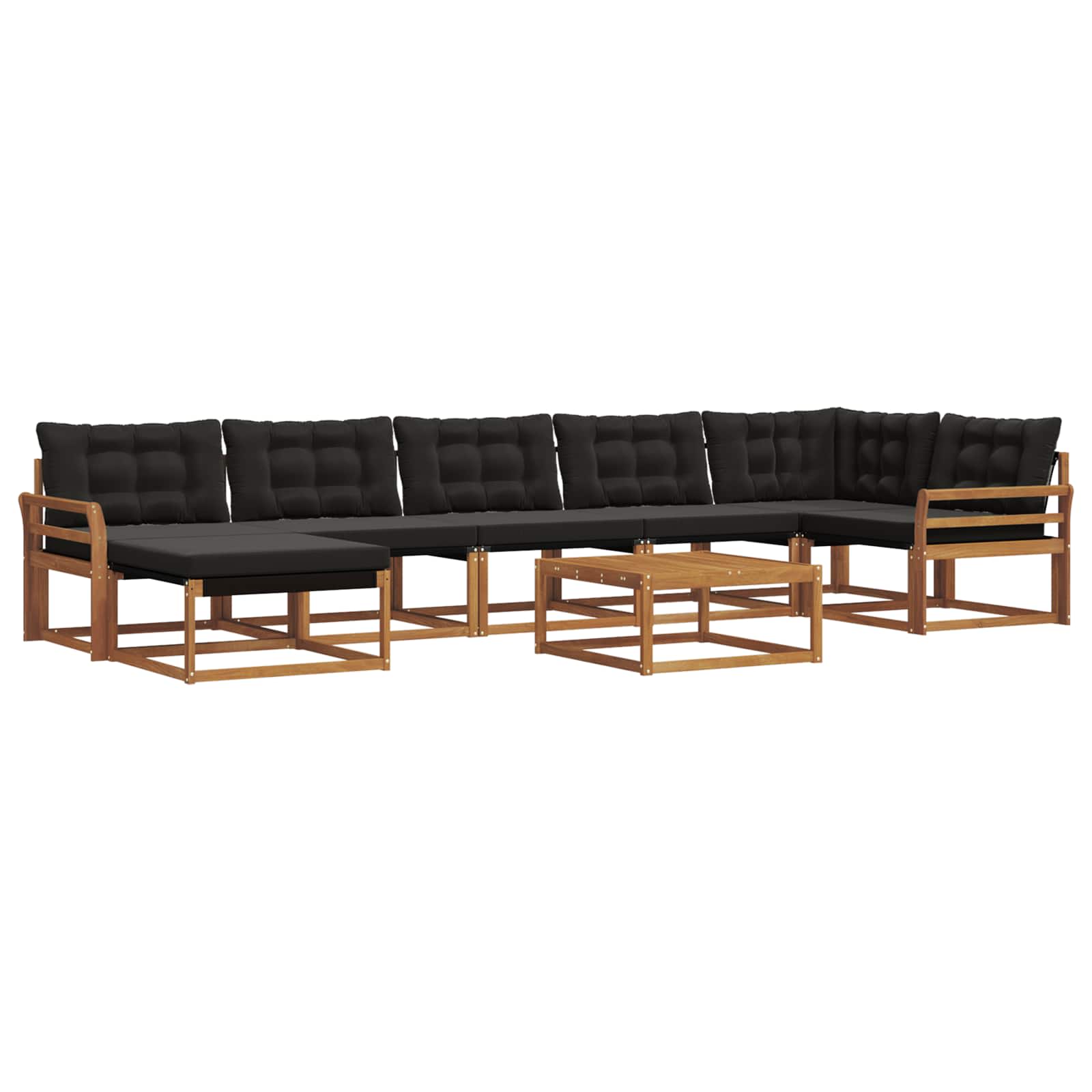 Set di divani da esterno con cuscino 22 pcs Naturale e Nero | homemem39
