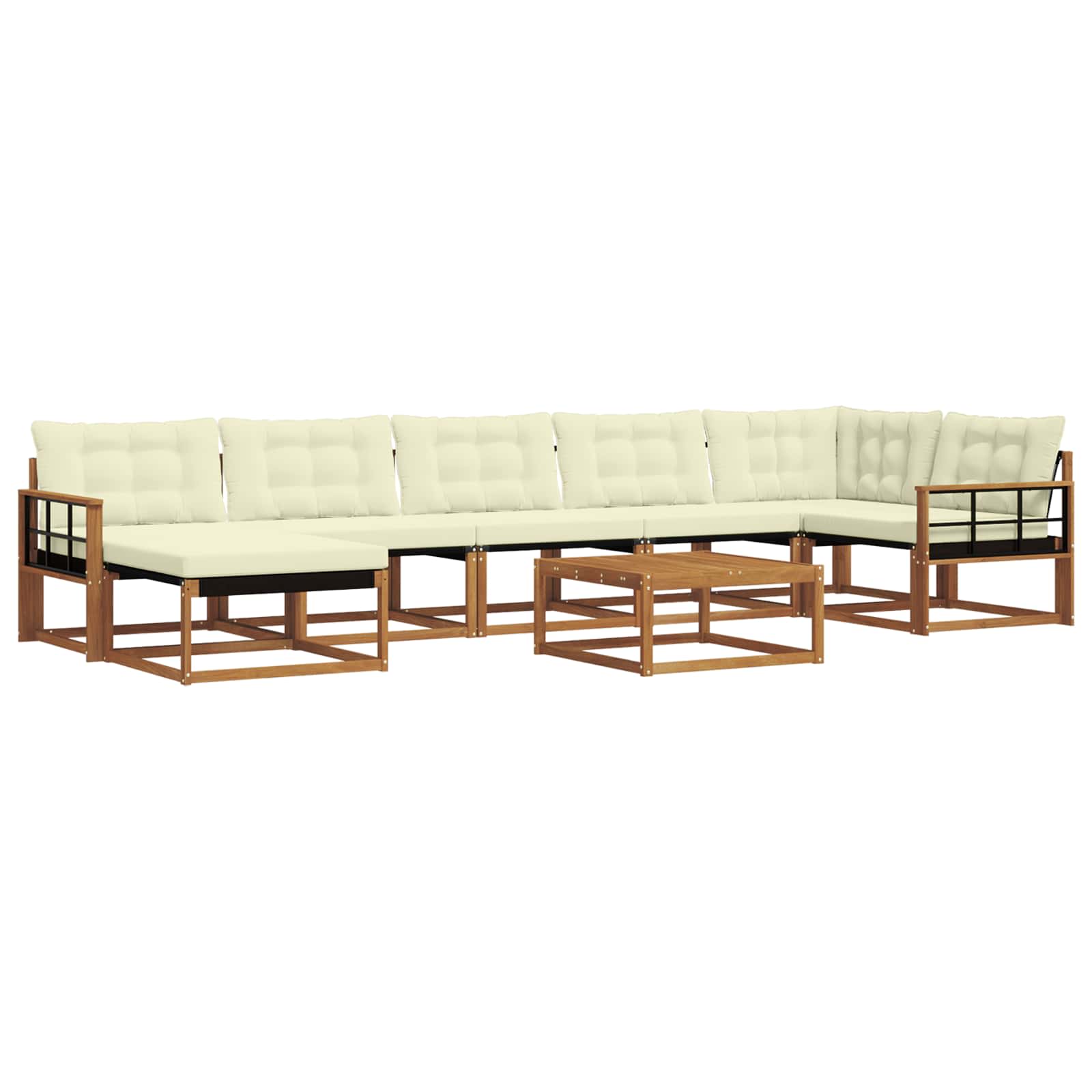 Set di divani da esterno con cuscino 22 pcs Naturale e Crema | homemem39