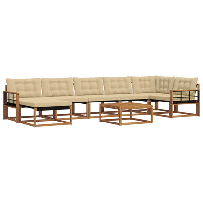 Set di divani da esterno con cuscino 22 pcs Naturale e Beige | homemem39