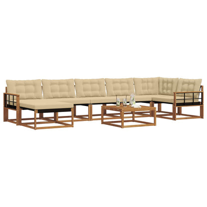 Set di divani da esterno con cuscino 22 pcs Naturale e Beige | homemem39