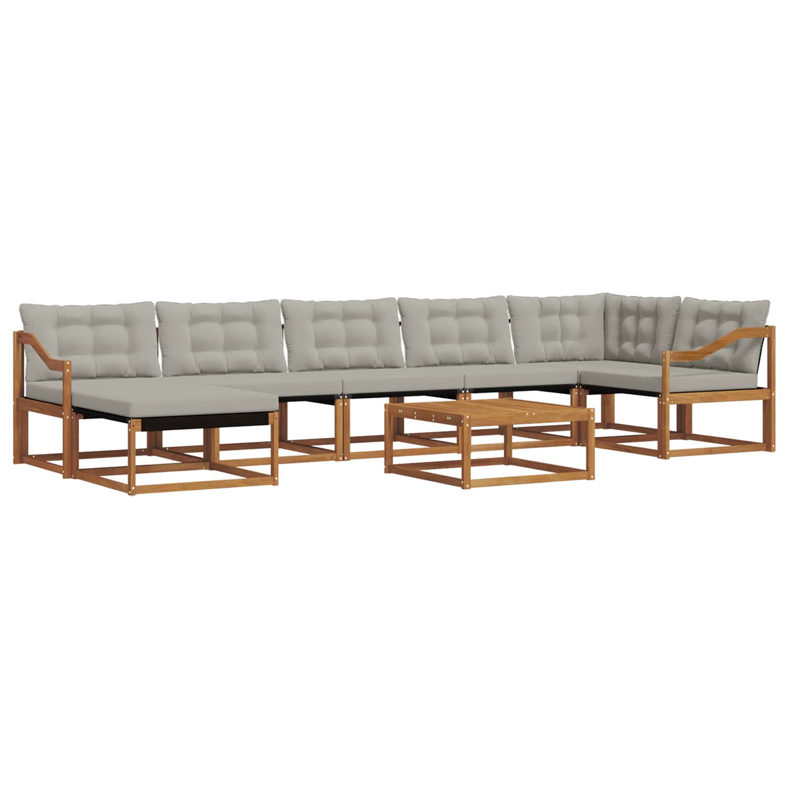 Set di divani da esterno 8 pcs Grigio Naturale e Chiaro | homemem39