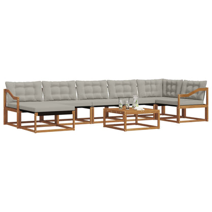 Set di divani da esterno 8 pcs Grigio Naturale e Chiaro | homemem39