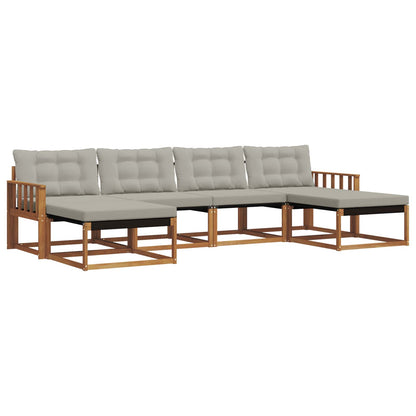 Set di divani da esterno 6 pcs Grigio Naturale e Chiaro | homemem39