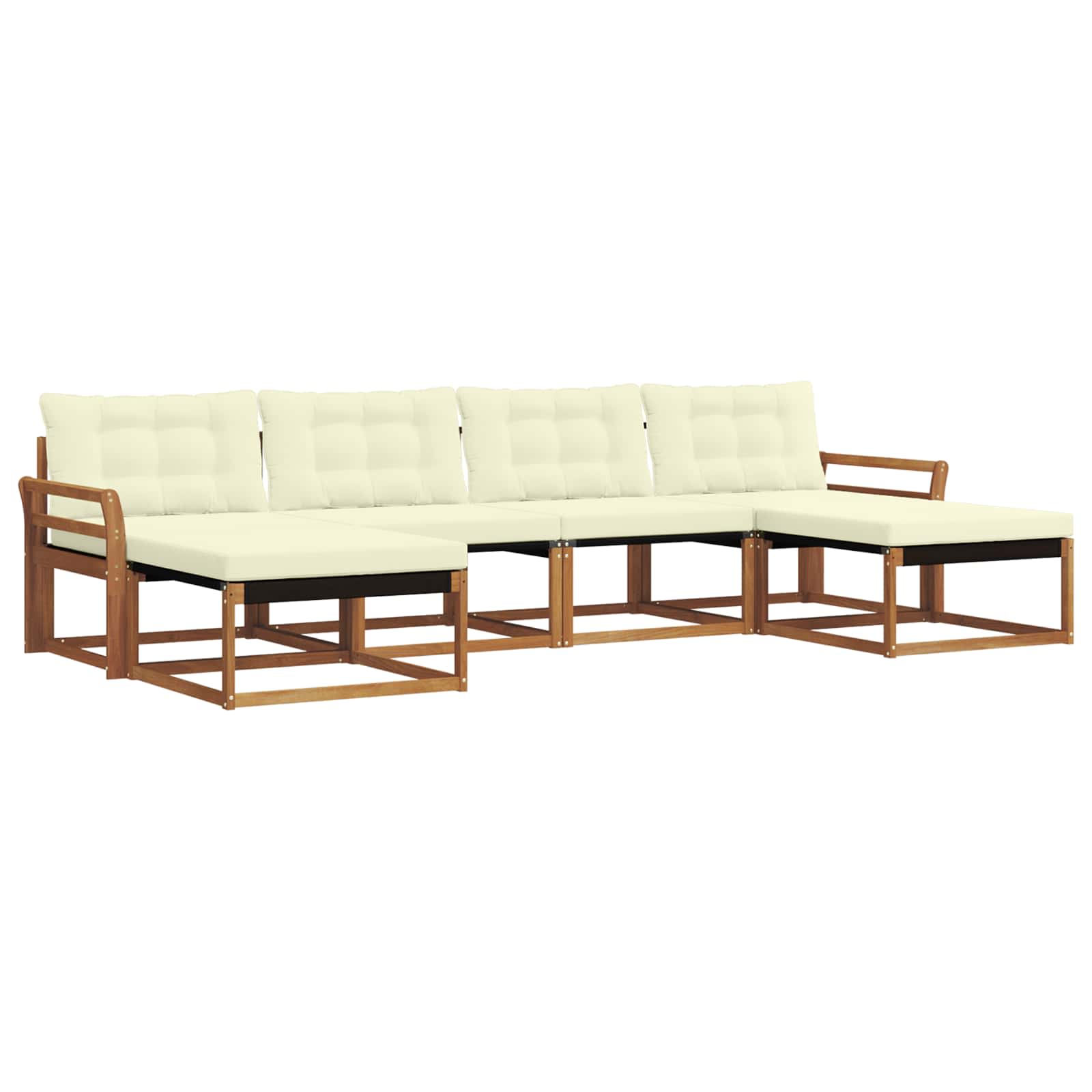Set di divani da esterno con cuscino 6 pcs Naturale e Crema | homemem39