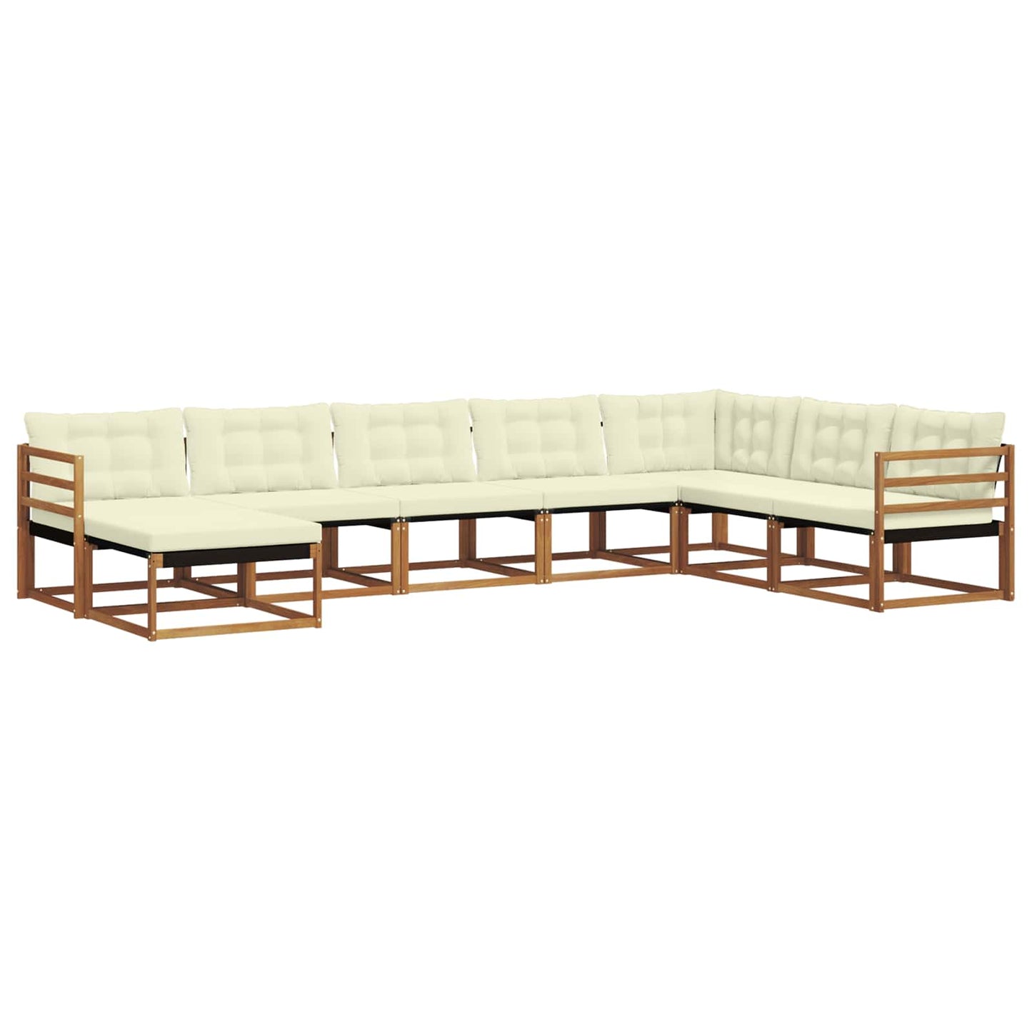 Set di divani da esterno con cuscino 8 pcs Naturale e Crema | homemem39