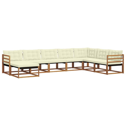 Set di divani da esterno con cuscino 8 pcs Naturale e Crema | homemem39