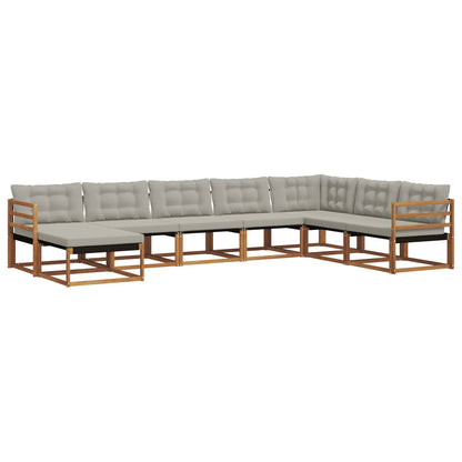 Set di divani da esterno 8 pcs Grigio Naturale e Chiaro | homemem39