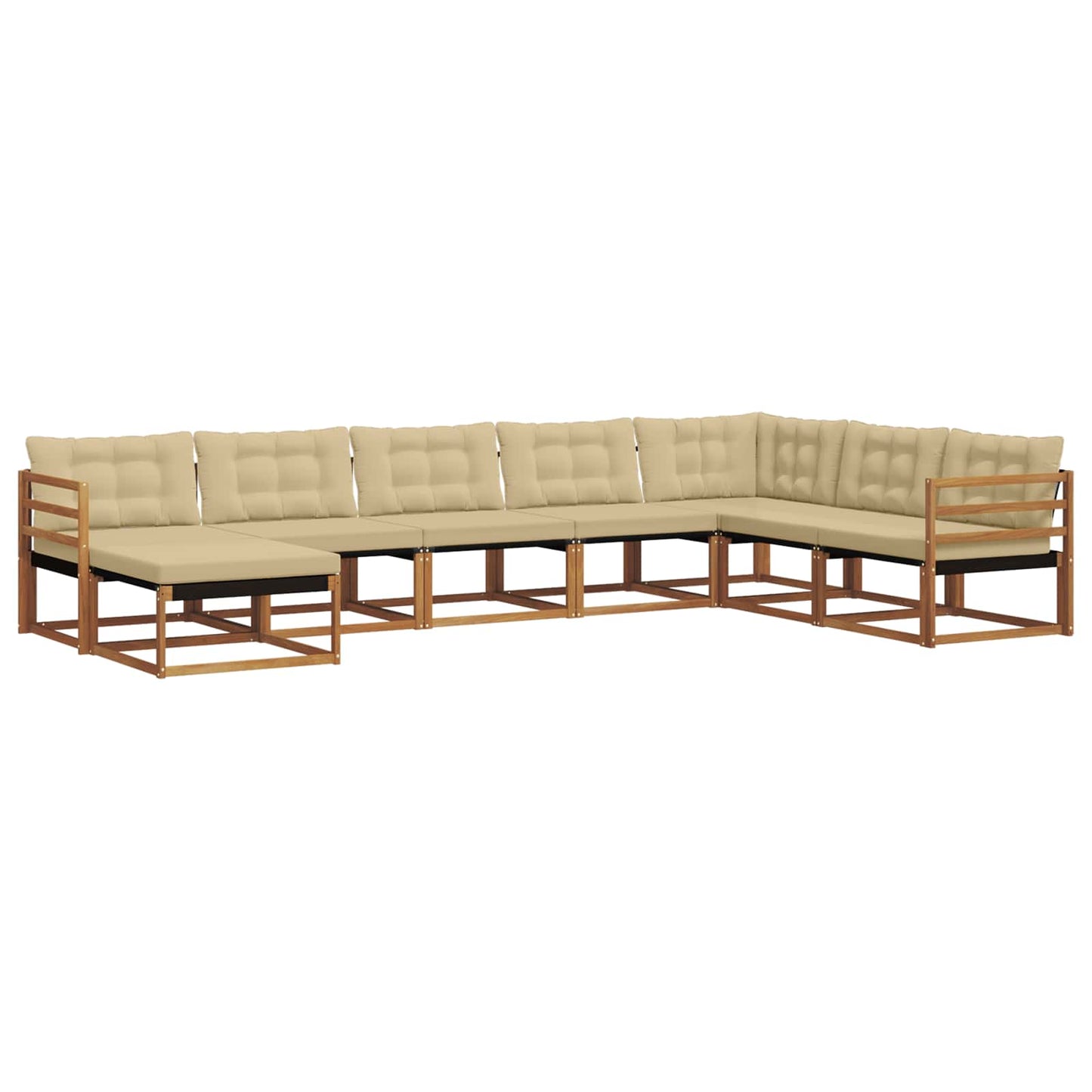 Set di divani da esterno con cuscino 8 pcs Naturale e Beige | homemem39