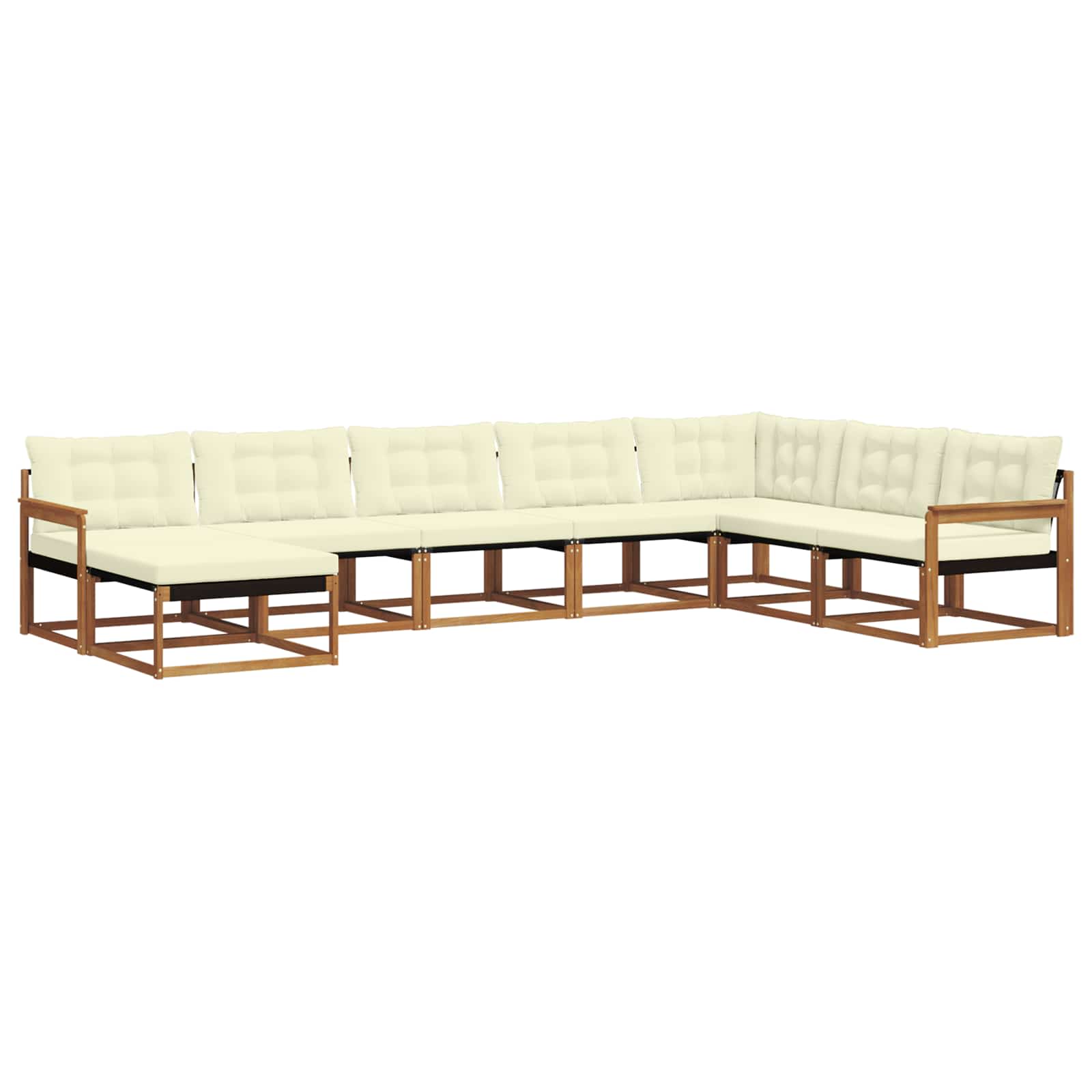 Set di divani da esterno con cuscino 8 pcs Naturale e Crema | homemem39