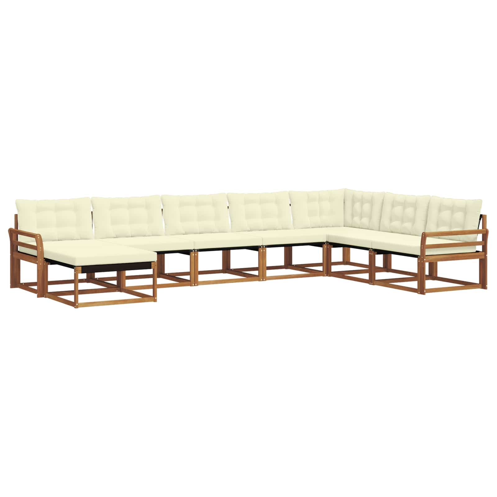 Set di divani da esterno con cuscino 8 pcs Naturale e Crema | homemem39