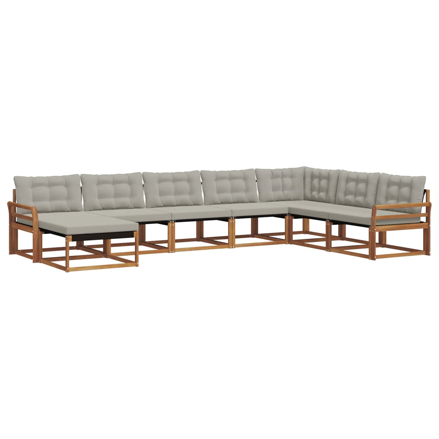 Set di divani da esterno 8 pcs Grigio Naturale e Chiaro | homemem39