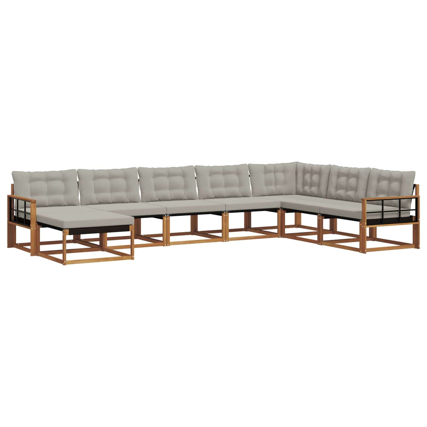Set di divani da esterno 8 pcs Grigio Naturale e Chiaro | homemem39