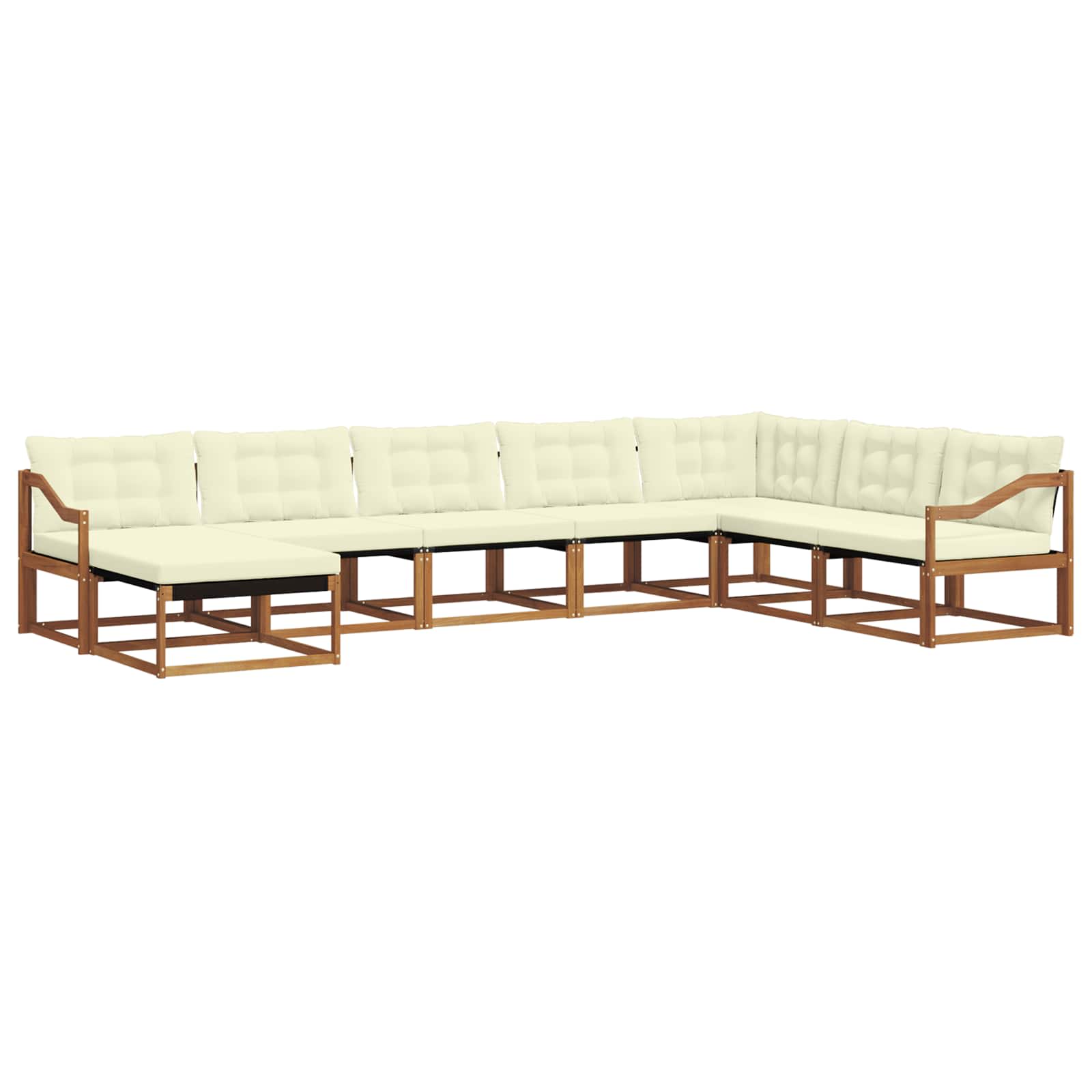 Set di divani da esterno con cuscino 8 pcs Naturale e Crema | homemem39