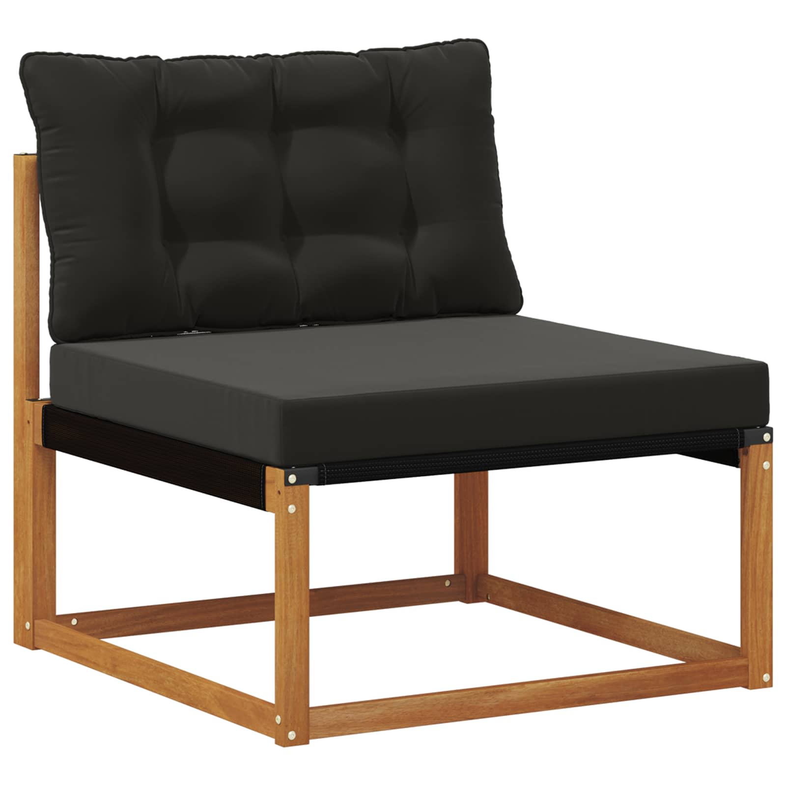 Set di divani da esterno con cuscino 6 pcs Naturale e Nero | homemem39