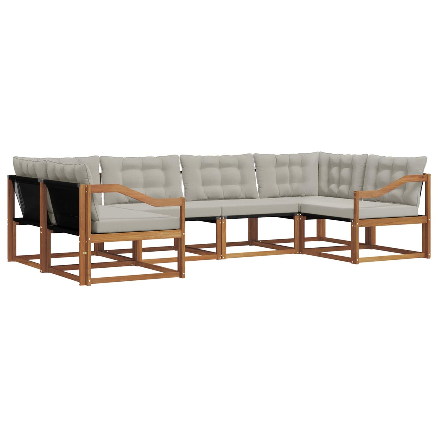 Set di divani da esterno 6 pcs Grigio Naturale e Chiaro | homemem39