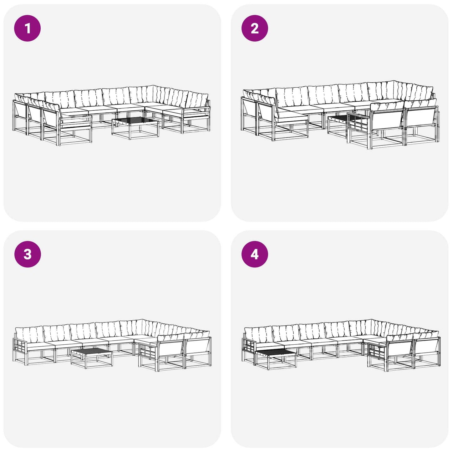 Set di divani da esterno 10 pcs Grigio Naturale e Chiaro | homemem39