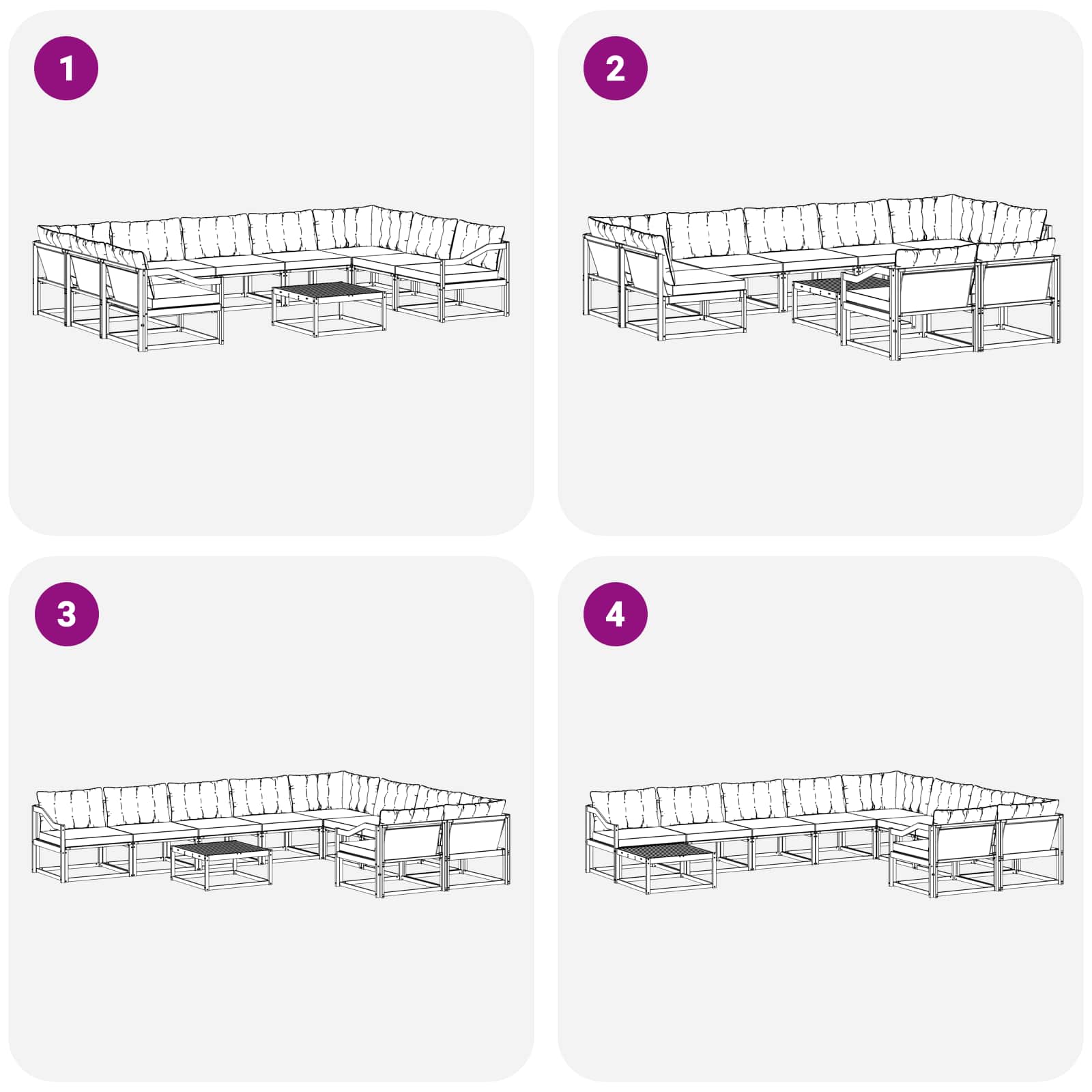 Set di divani da esterno 10 pcs Grigio Naturale e Chiaro | homemem39