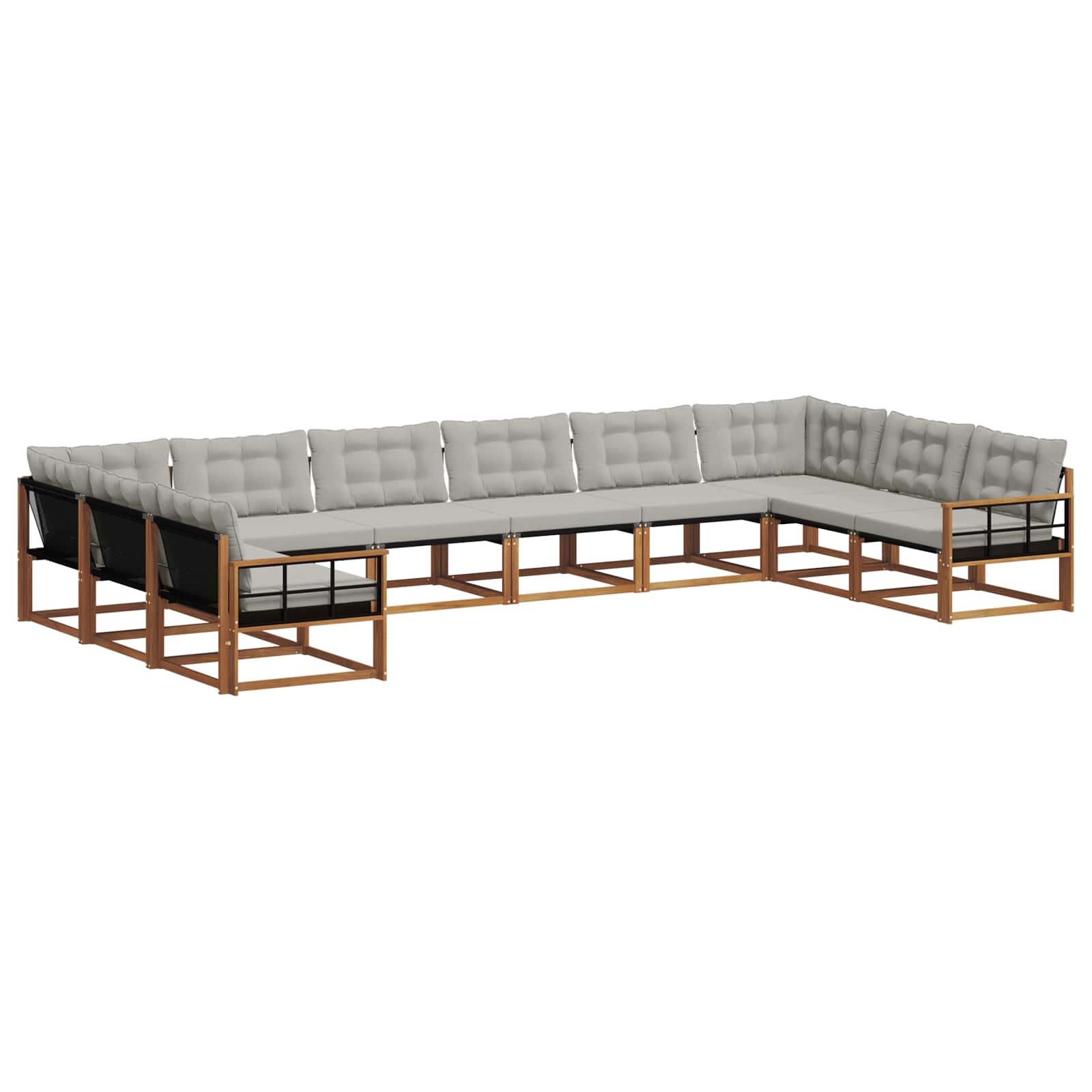 Set di divani da esterno 10 pcs Grigio Naturale e Chiaro | homemem39