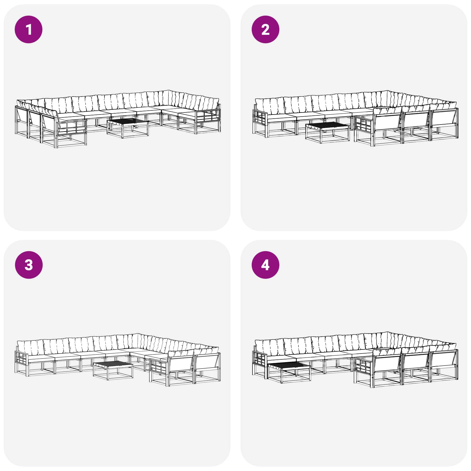 Set di divani da esterno 11 pcs Grigio Naturale e Chiaro | homemem39