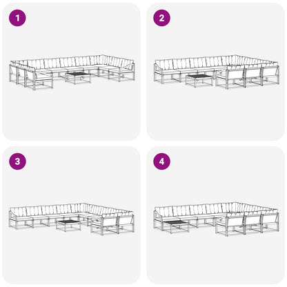 Set di divani da esterno 11 pcs Grigio Naturale e Chiaro | homemem39