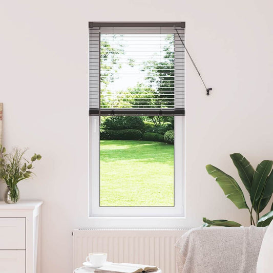 Tendaggi a veneziana con tende Nero 130 x 65 cm Alluminio