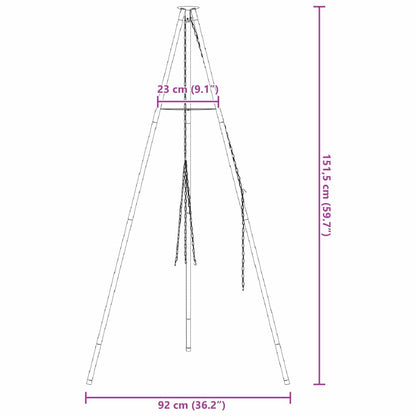 Treppiede da Campeggio Nero 92 x 92 x 151,5 cm Acciaio | homemem39