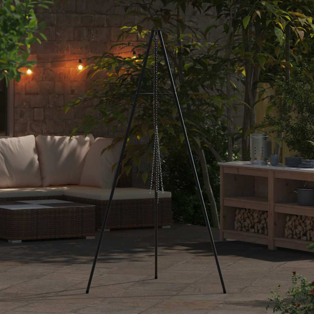 Treppiede da Campeggio Nero 92 x 92 x 191,5 cm Acciaio | homemem39