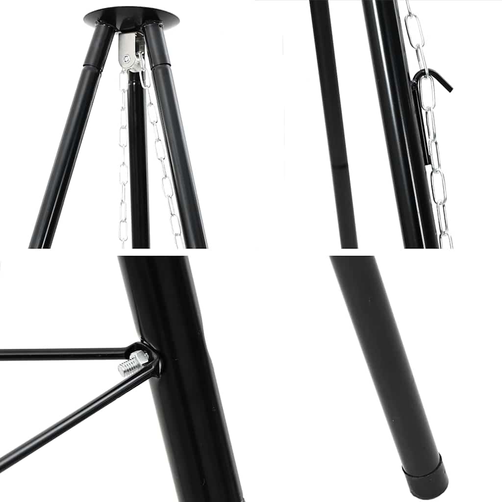 Treppiede da Campeggio 2 pcs Nero Acciaio | homemem39