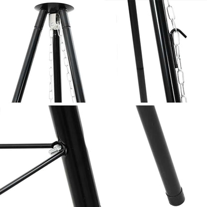 Treppiede da Campeggio 2 pcs Nero Acciaio | homemem39