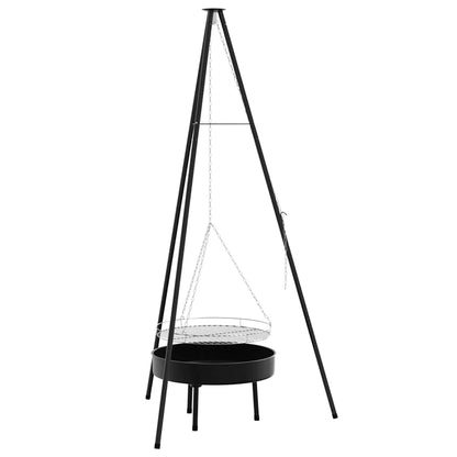Treppiede da Campeggio 3 pcs Nero Acciaio | homemem39