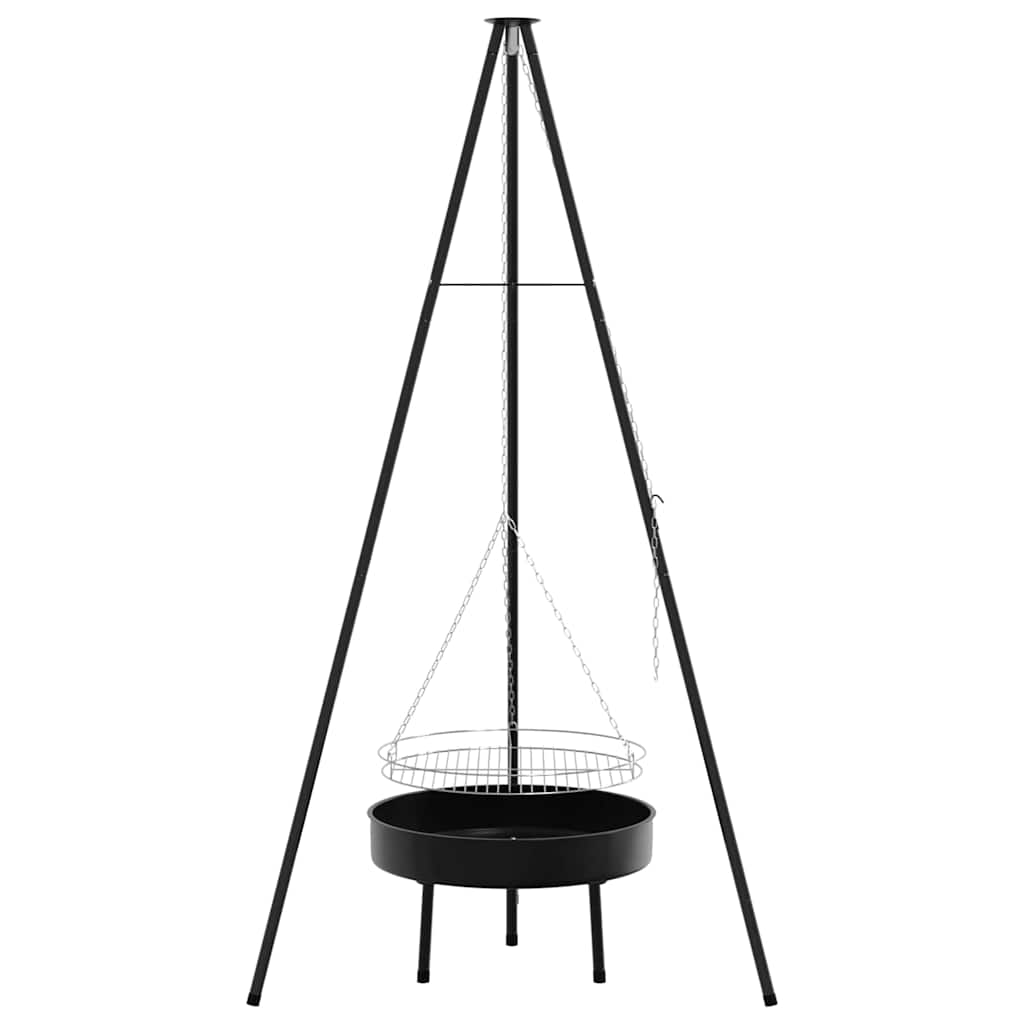 Treppiede da Campeggio 3 pcs Nero Acciaio | homemem39