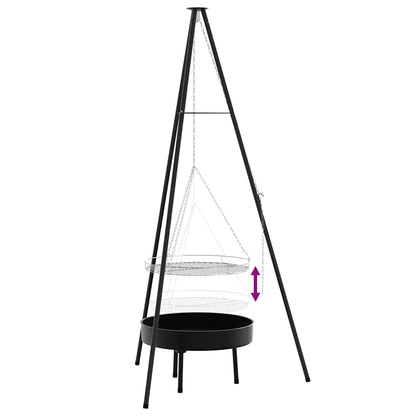 Treppiede da Campeggio 3 pcs Nero Acciaio | homemem39