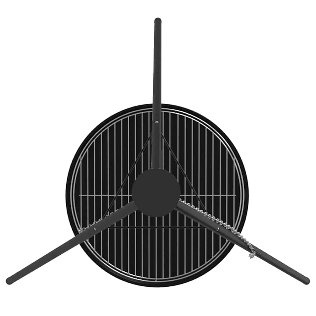 Treppiede da Campeggio 3 pcs Nero Acciaio | homemem39