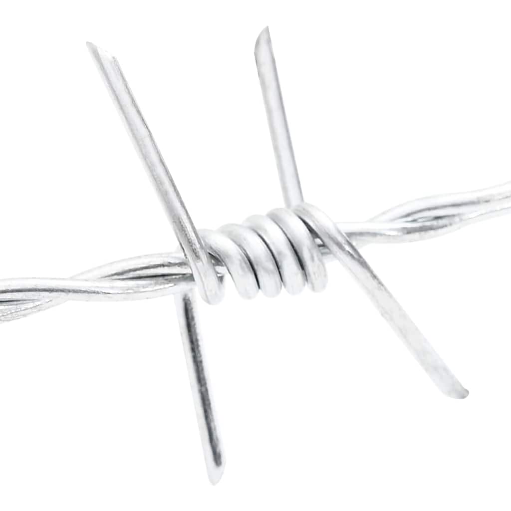 Fil di Ferro Spinato Argento 50 m Acciaio Zincato a Caldo