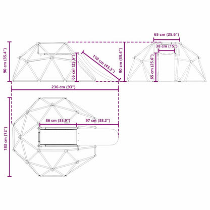 Dome da Arrampicata Blu Acciaio