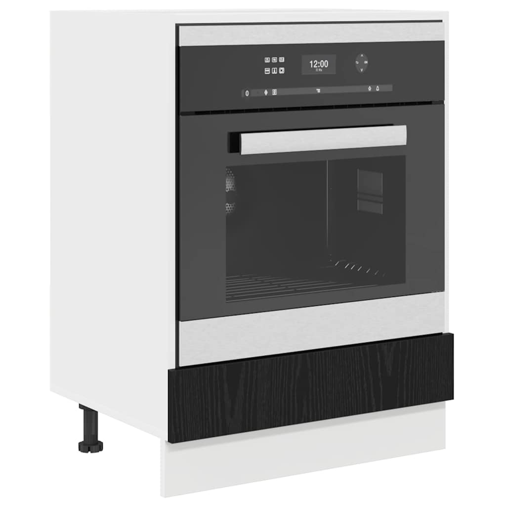 Armadio per forno Riga Rovere nero 60 x 46 x 81,5 cm