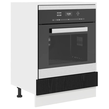 Armadio per forno Riga Rovere nero 60 x 46 x 81,5 cm