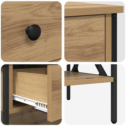 Comodino 2 pz rovere artigianale 40 x 42 x 45 cm