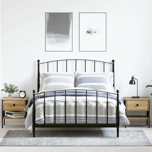 Comodino con cassetto 2 pcs rovere artigianale 40 x 42 x 45 cm