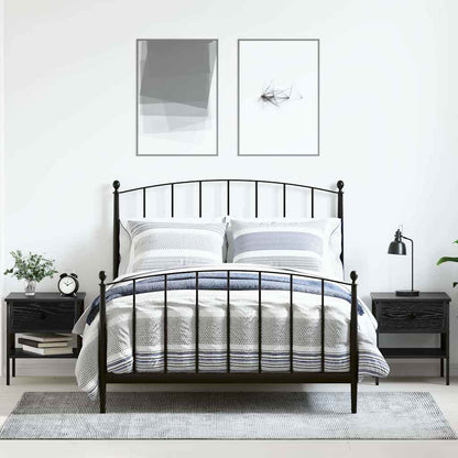 Comodino con cassetto 2 pcs Rovere nero 40 x 42 x 45 cm