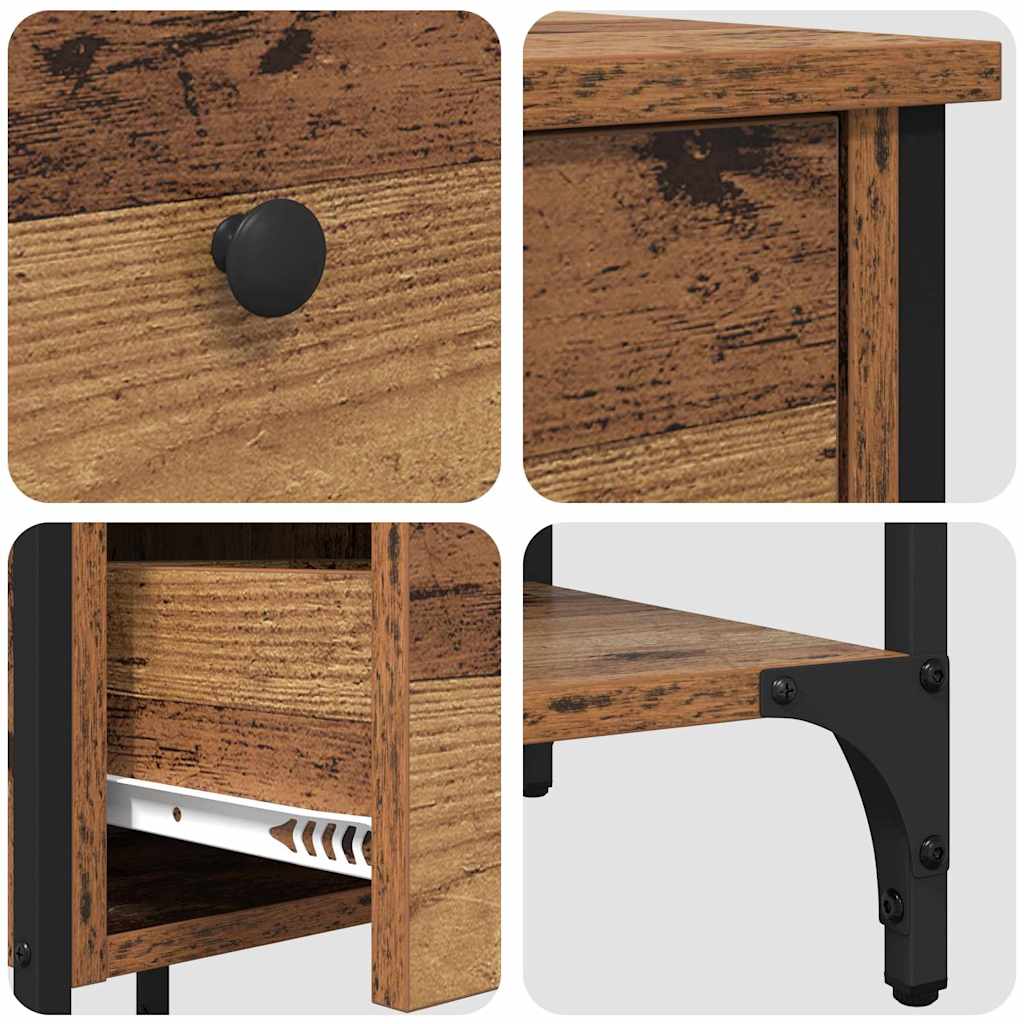 Armadio da Notte con cassetto 2 pcs Marrone 33.5 x 36 x 70 cm | homemem39