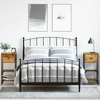Armadio da Notte con cassetto 2 pcs Marrone 33.5 x 36 x 70 cm | homemem39