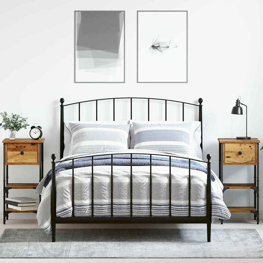 Armadio da Notte con cassetto 2 pcs Marrone 33.5 x 36 x 70 cm | homemem39