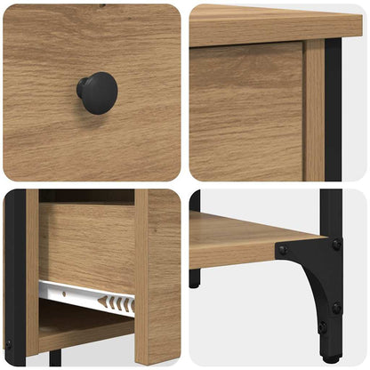 Armadio da Notte con cassetto 2 pcs Marrone 33.5 x 36 x 70 cm | homemem39