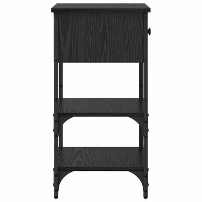 Armadio da Notte con cassetto Rovere Nero 33.5 x 36 x 70 cm | homemem39