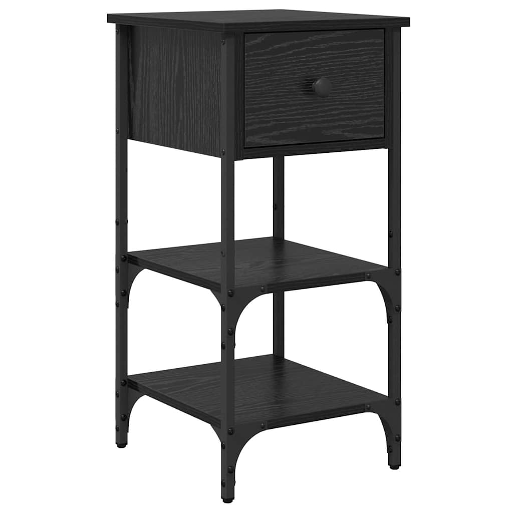 Armadio da Notte 2 pcs Rovere Nero 33.5 x 36 x 70 cm | homemem39